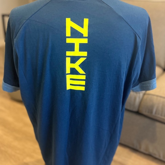 Nike Dri-Fit Training Short Sleeve Shirt Blue - Picture 3 of 5